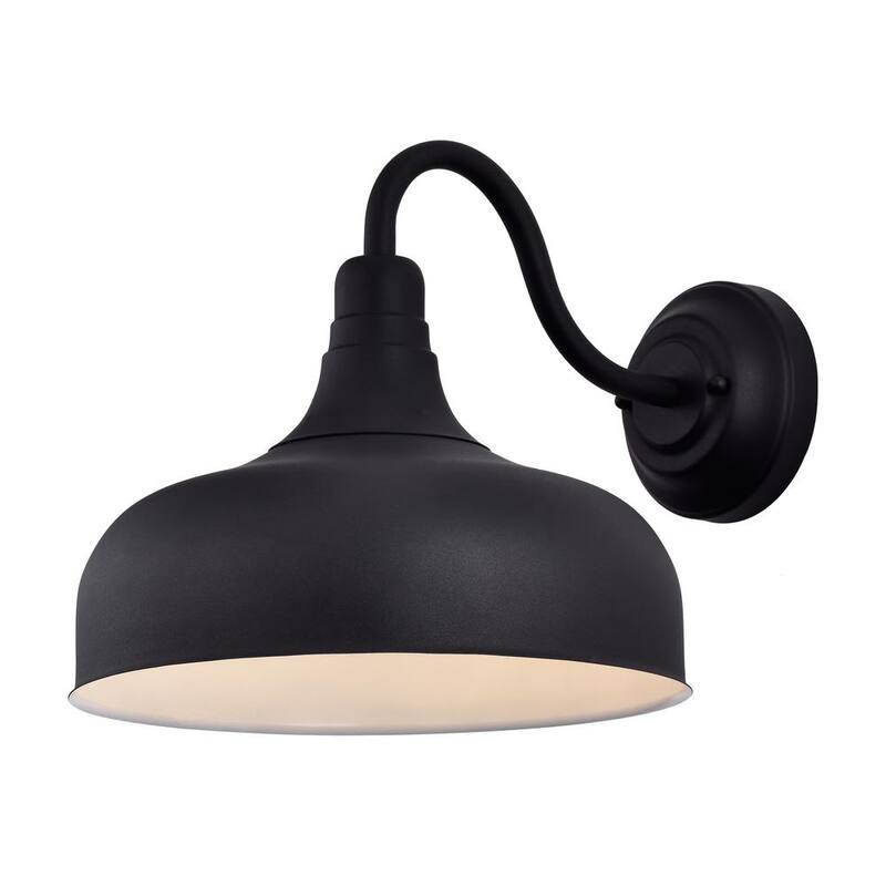 C Cattleya 1-Light Negro 12W LED Luz de Pared de Granero para Exterior - CA1954-W