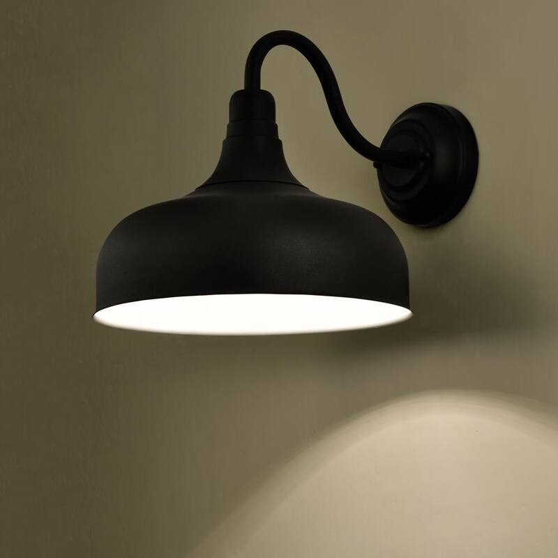 C Cattleya 1-Light Negro 12W LED Luz de Pared de Granero para Exterior - CA1954-W