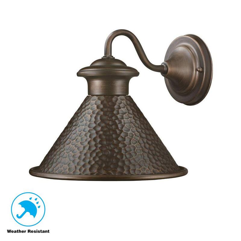 Colección de decoradores para el hogar Essen 8.38 pulgadas en acabado de cobre antiguo, aplique de pared para exterior de voltaje de línea con 1 luz sin bombilla incluida - HBWI9003S86A