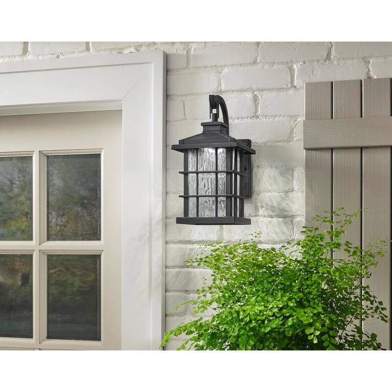 Colección de decoración para el hogar Summit Ridge 13.13 pulgadas Zinc Amanecer al Atardecer Linterna de Pared Exterior con Luz LED Integrada Cableada - CQH1691L-5