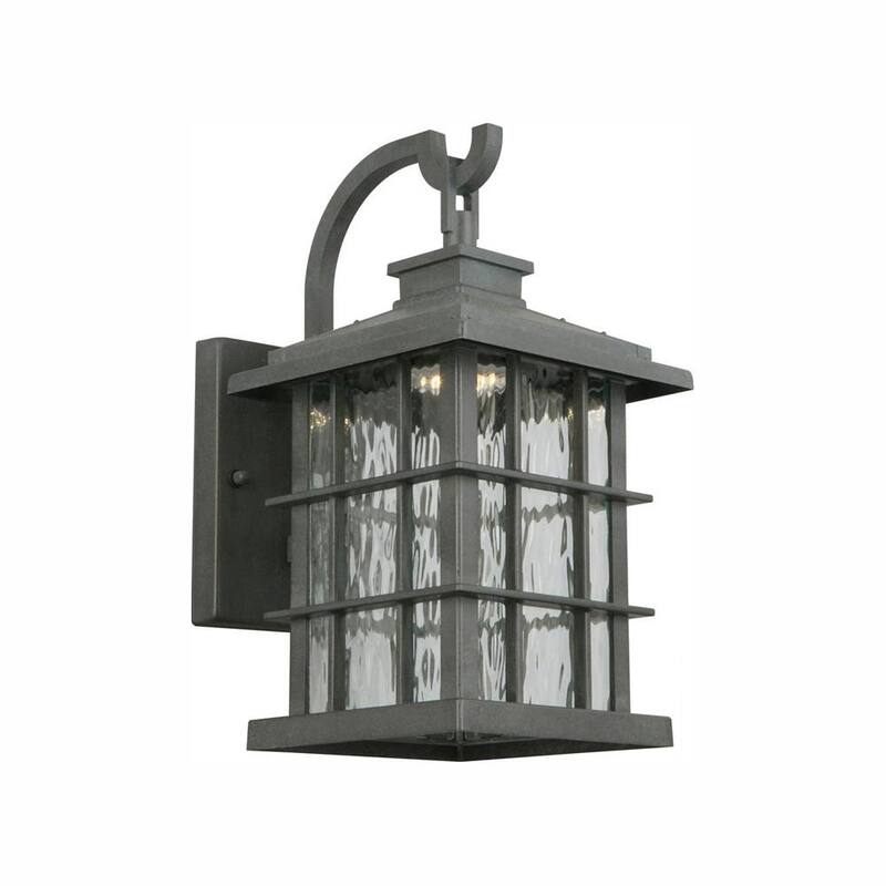 Colección de decoración para el hogar Summit Ridge 13.13 pulgadas Zinc Amanecer al Atardecer Linterna de Pared Exterior con Luz LED Integrada Cableada - CQH1691L-5