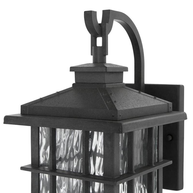 Colección de decoración para el hogar Summit Ridge 13.13 pulgadas Zinc Amanecer al Atardecer Linterna de Pared Exterior con Luz LED Integrada Cableada - CQH1691L-5