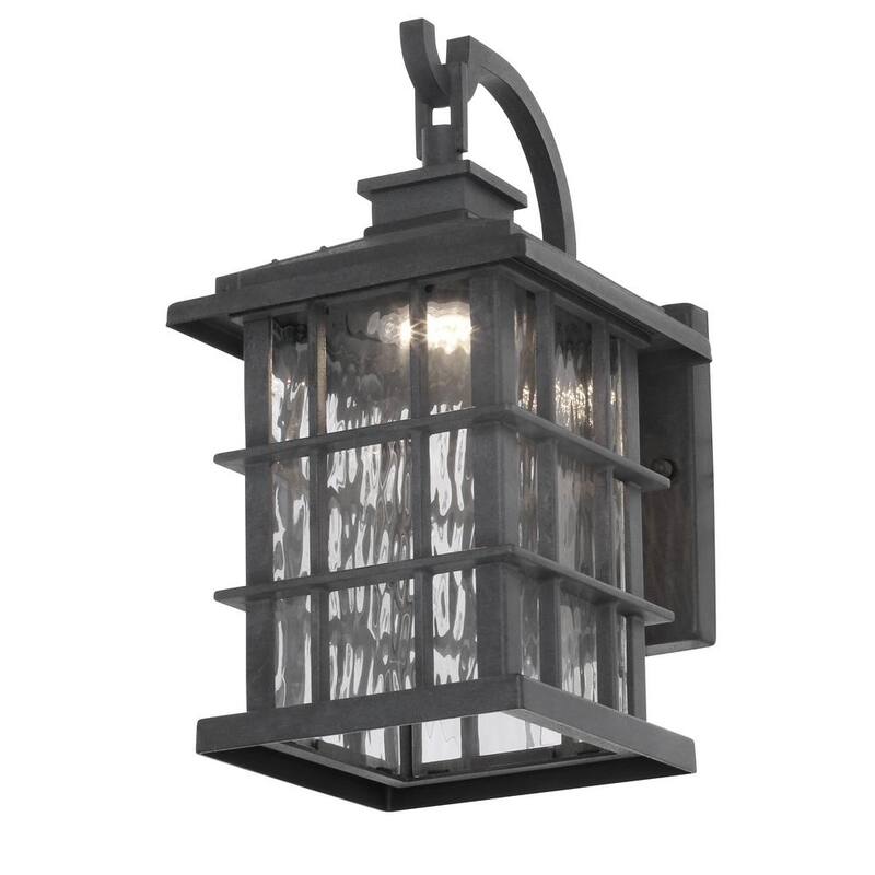Colección de decoración para el hogar Summit Ridge 13.13 pulgadas Zinc Amanecer al Atardecer Linterna de Pared Exterior con Luz LED Integrada Cableada - CQH1691L-5