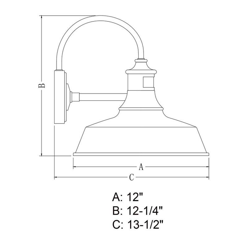 Detector de movimiento de bronce dorado VAXCEL al anochecer al amanecer Luz de pared exterior de granero de estilo granja con cielo oscuro - T0387