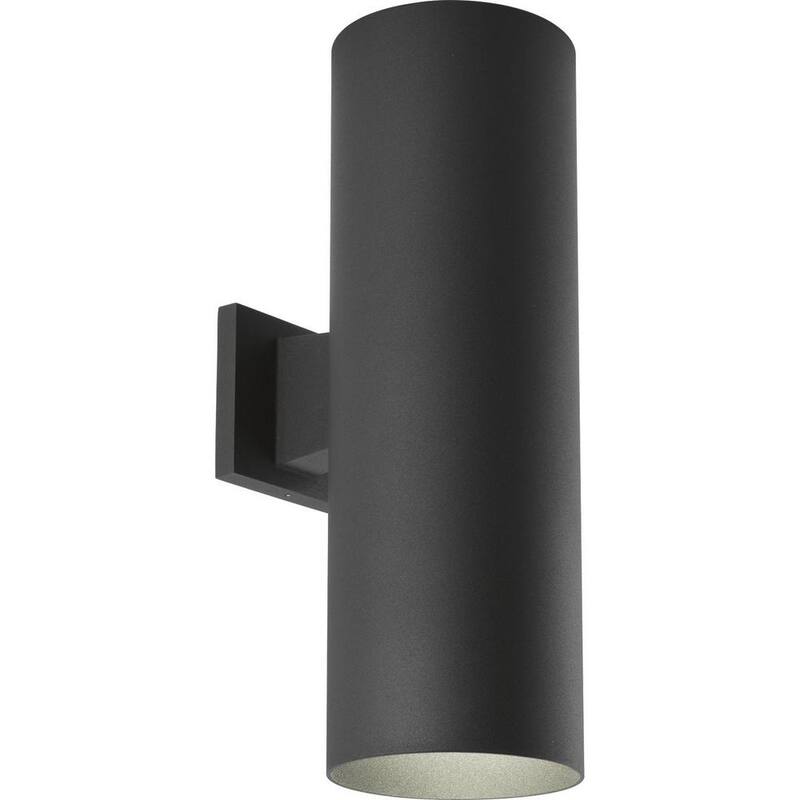 Colección de cilindros de iluminación Progreso 6" Lámpara de pared de aluminio negra moderna para exteriores hacia arriba y hacia abajo - P5642-31