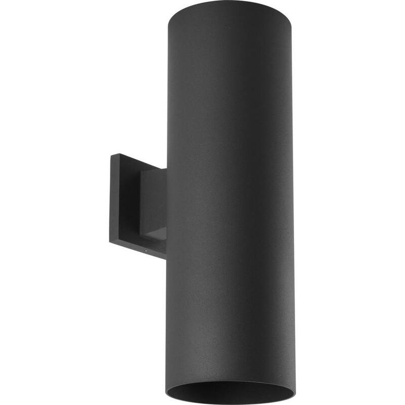 Colección de cilindros de iluminación Progreso 6" Lámpara de pared de aluminio negra moderna para exteriores hacia arriba y hacia abajo - P5642-31