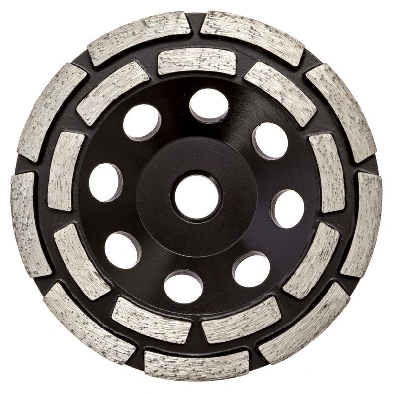 Herramienta para removedor de adhesivo Thinset de 4.5 pulgadas con rueda copa de diamante de doble hilera - 45DRDG58