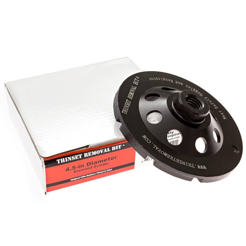 Herramienta para removedor de adhesivo Thinset de 4.5 pulgadas con rueda copa de diamante de doble hilera - 45DRDG58