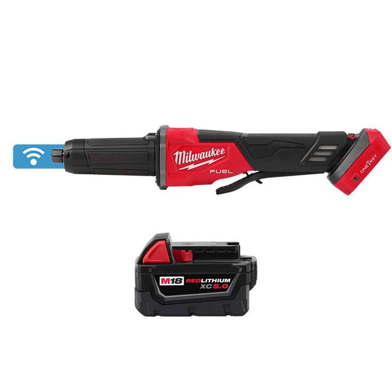 Amoladora recta inalámbrica sin escobillas Milwaukee M18 FUEL de 18 voltios con batería de 5.0Ah - 2984-20-48-11-1850
