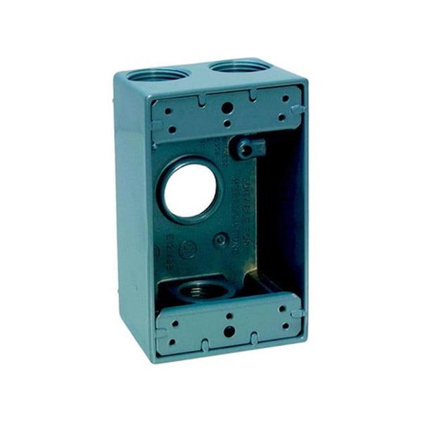 Totalturf Electrical Box, Outlet Box Type, 1 Gang, Die-Cast Metal, Rectangular Shape - TO151051