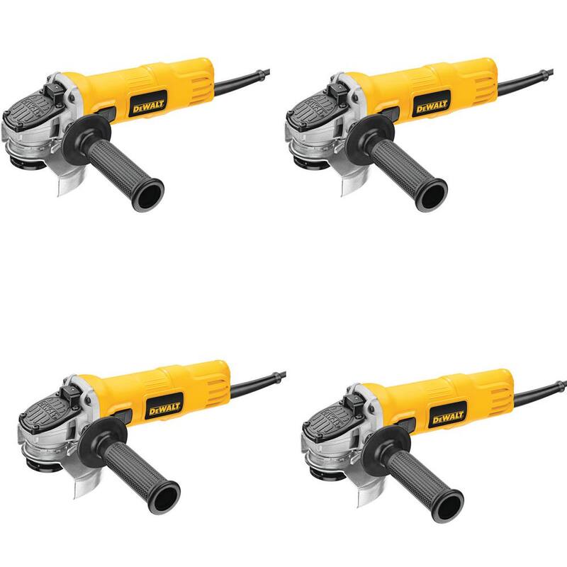 Amoladora angular pequeña DEWALT de 7 amperes y 4.5 pulgadas con protector de un toque (paquete de 4) - DWE4011X4