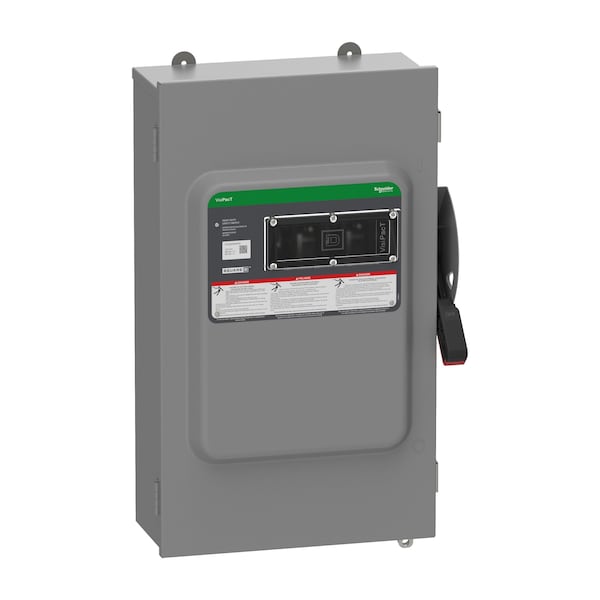 Interruptor de seguridad Schneider Electric, 3PST, 200 A, 3 polos, 4 alambres - VHU364NAWKGL
