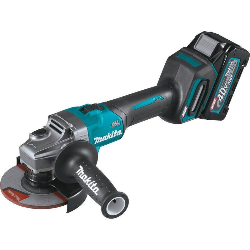 Esmeriladora angular inalámbrica sin escobillas Makita 40V Max XGT 4-1/2/5 in. con freno eléctrico (4.0Ah) - GAG01M1