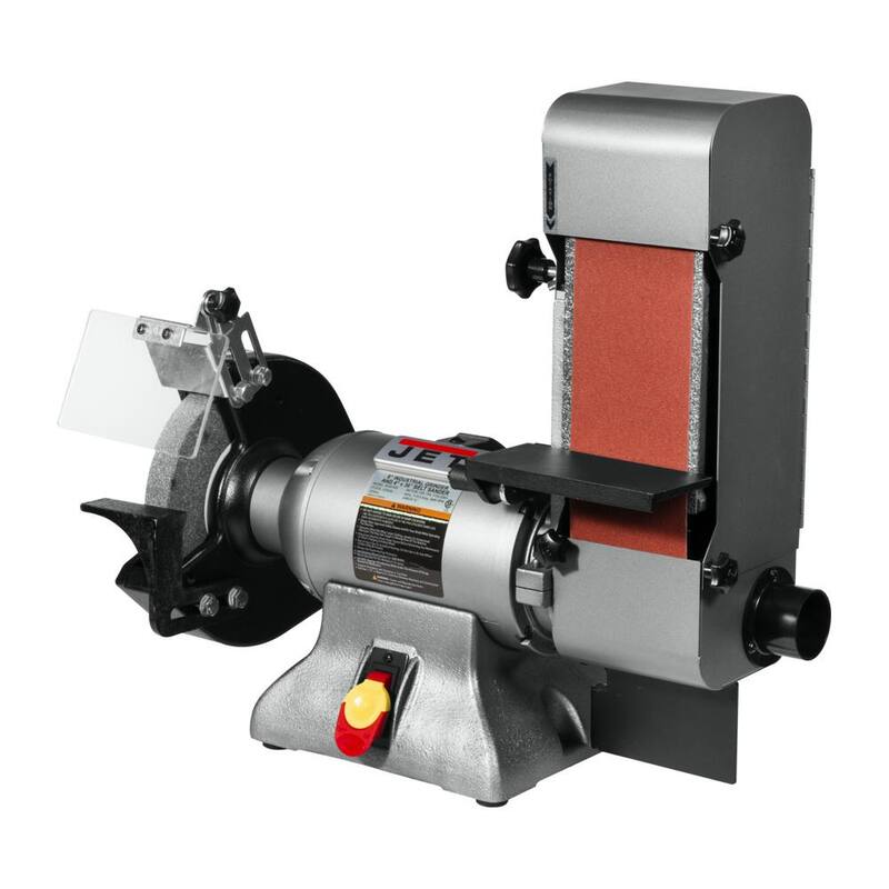Combinación de esmeriladora industrial de 8 pulgadas y lijadora de banda de 4 pulgadas x 36 pulgadas 1 HP 115 voltios de Jet, IBGB-436 - 578436