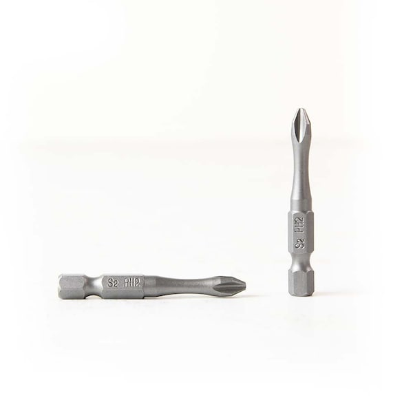 Superior Steel PH2 Single Phillips Head High Torque Power Screwdriver Bits - 2 Inch Long, PK 25 - BP450-25PK