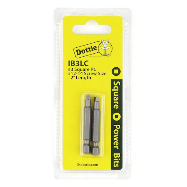 L.H. Dottie L.H. Dottie #3 x 2'' Square Drive Power Bit (Carded) - IB3LC