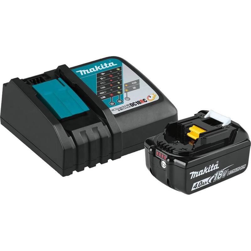 Esmeriladora angular inalámbrica Makita 18V LXT Brushless de 4-1/2 in./5 in. con interruptor de paleta X-LOCK y paquete de inicio de 18V 4.0Ah LXT - XAG26Z-BL1840BD.