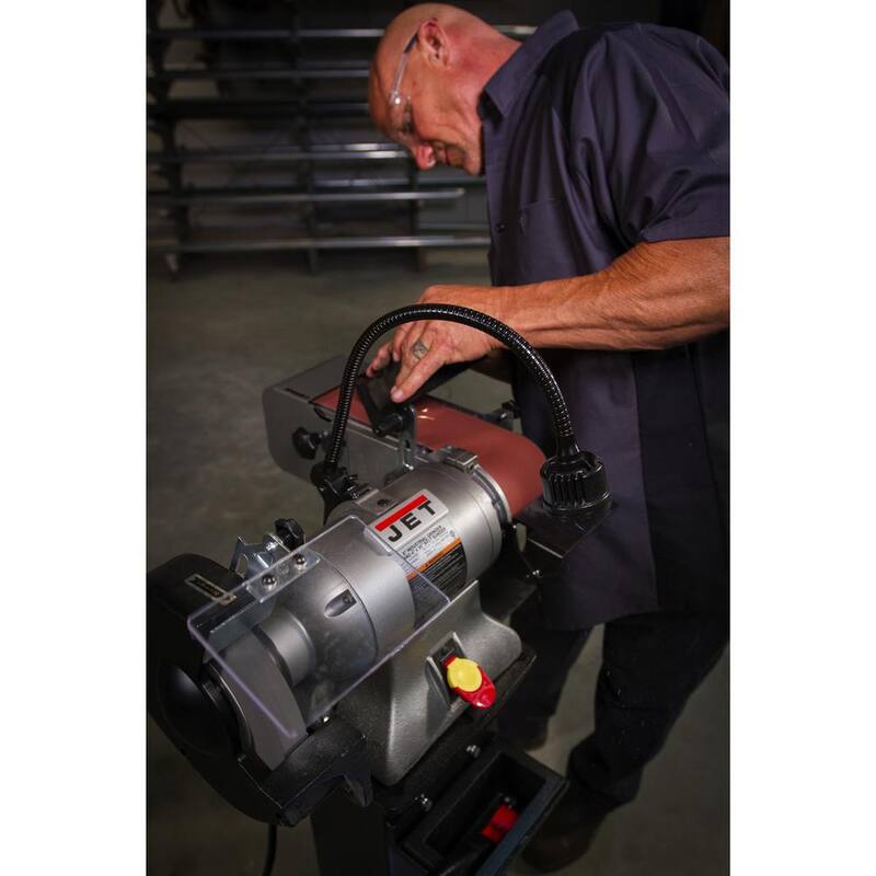 Combinación de esmeriladora industrial Jet de 8 pulgadas y pulidora de banda de 2 pulgadas x 48 pulgadas, 1 HP, 115 voltios, IBGB-248 - 578248