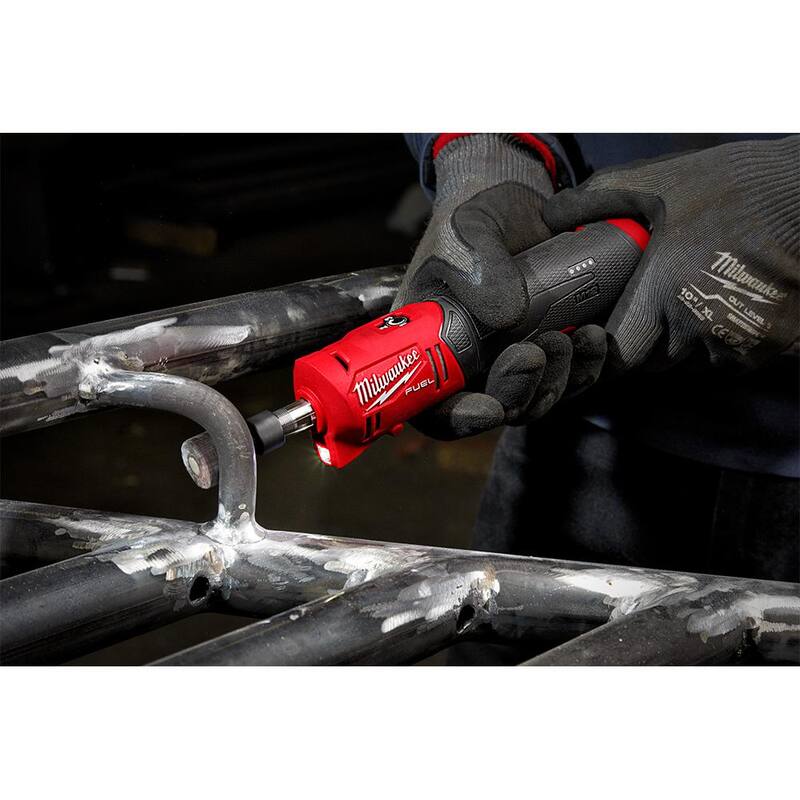 Kit de esmeriladora recta inalámbrica de 1/4 de pulgada Milwaukee M12 FUEL 12V de iones de litio con rueda de corte de metal de 2 pulgadas, paquete de 5 - 2486-22-49-94-2000.