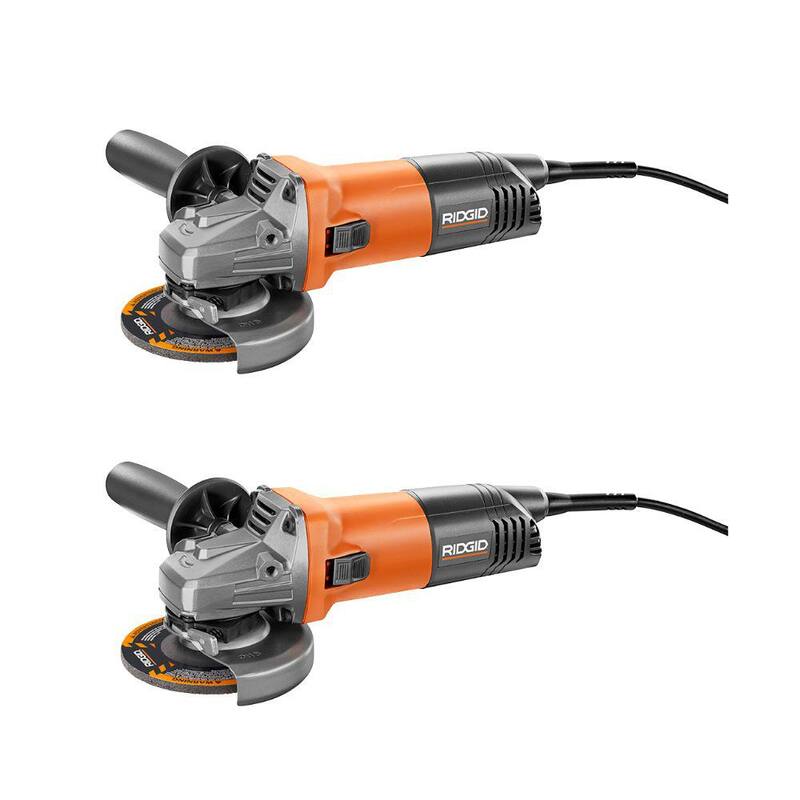 Amoladora angular con cable de 8 amperes RIDGID de 4-1/2 pulgadas (paquete de 2) - R1006-2
