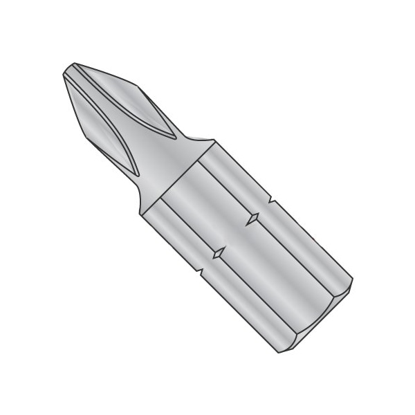 Newport Fasteners 2 X 1 X 1/4 Phillips Reduced Insert Bit/Point Size: #2/Length 1"/Shank: 1/4" , 200PK - 748975