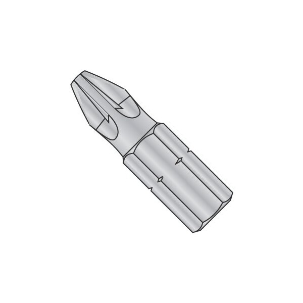 Newport Fasteners 2 X 1 X 1/4 Pozi Insert Bits/Point Size: #2/Length 1"/Shank: 1/4" , 100PK - 502798