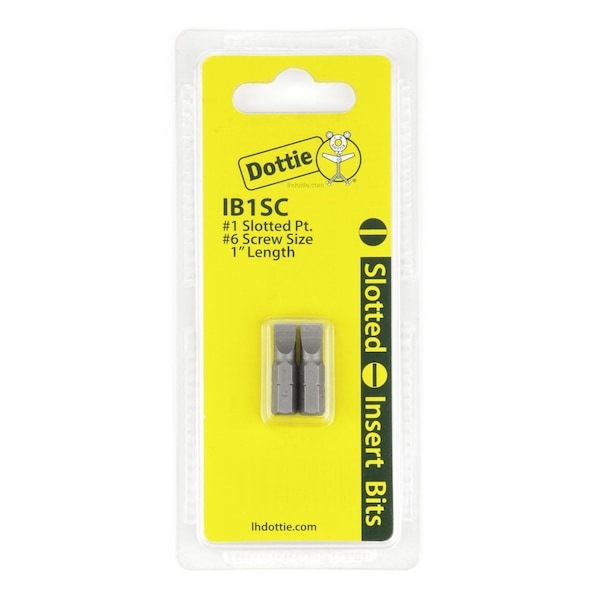 L.H. Dottie L.H. Dottie #1 x 1'' Slotted Insert Bit (Carded) - IB1SC