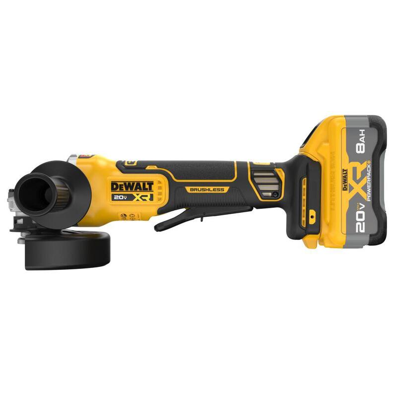DEWALT 20V MAX Amoladora Angular Inalámbrica de Iones de Litio de 4-1/2 a 5 pulgadas con Batería de 8.0 Ah, Cargador y Bolsa de Herramientas - DCG410WW1