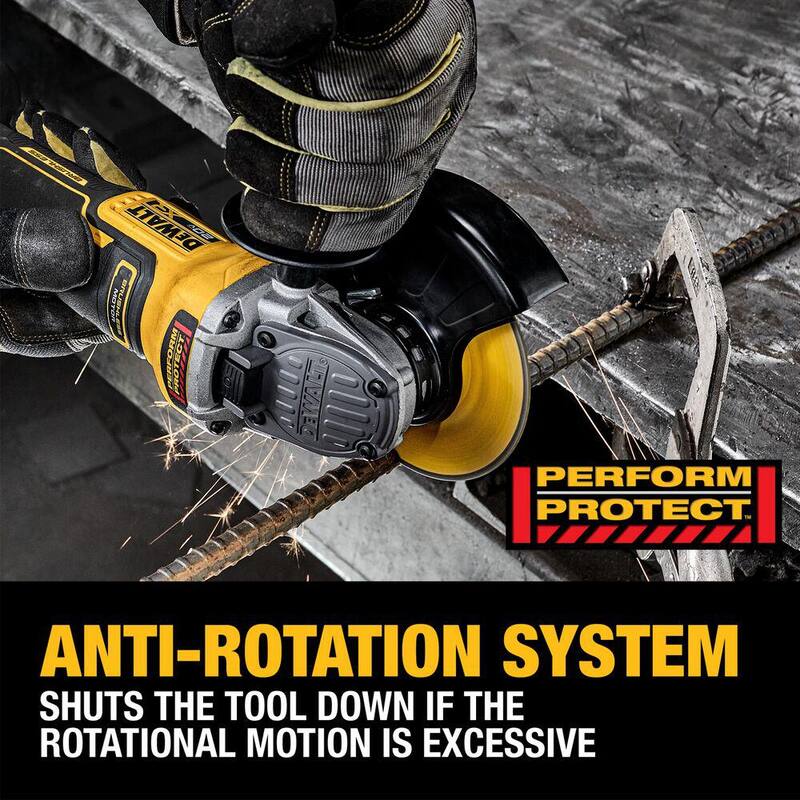 DEWALT 20V MAX Amoladora Angular Inalámbrica de Iones de Litio de 4-1/2 a 5 pulgadas con Batería de 8.0 Ah, Cargador y Bolsa de Herramientas - DCG410WW1