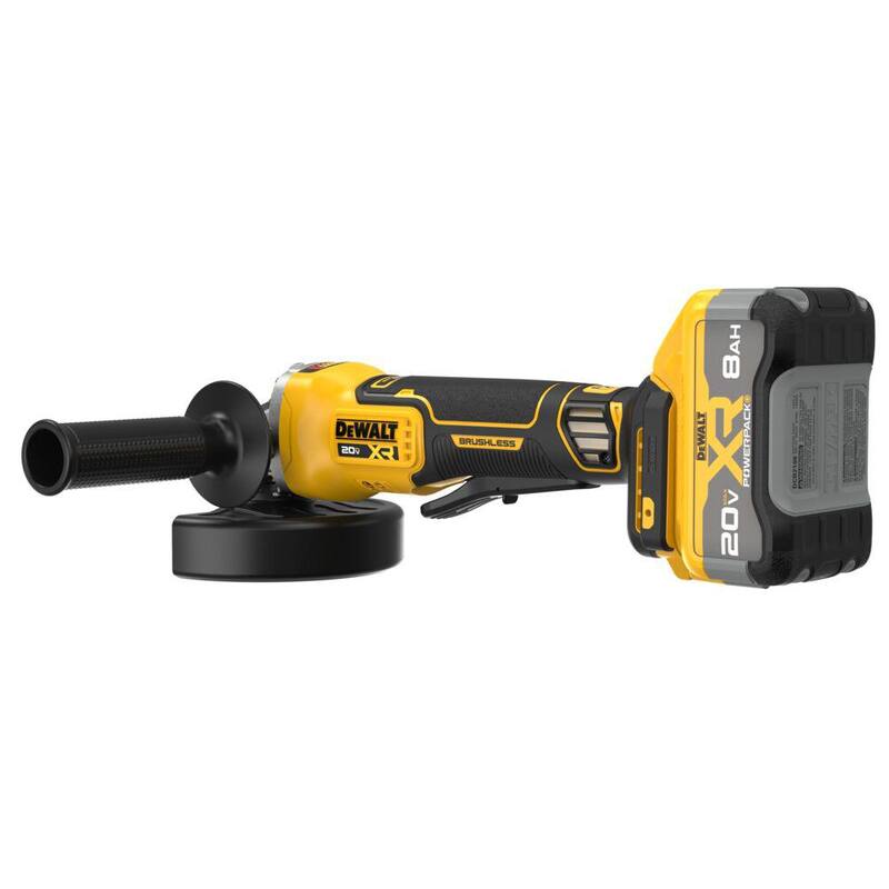 DEWALT 20V MAX Amoladora Angular Inalámbrica de Iones de Litio de 4-1/2 a 5 pulgadas con Batería de 8.0 Ah, Cargador y Bolsa de Herramientas - DCG410WW1
