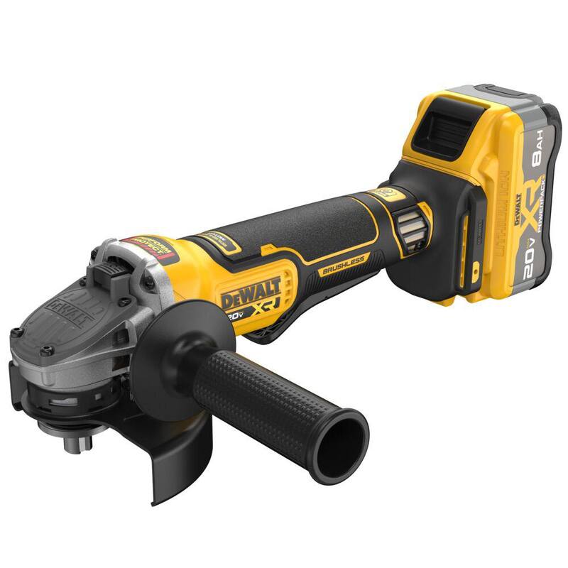 DEWALT 20V MAX Amoladora Angular Inalámbrica de Iones de Litio de 4-1/2 a 5 pulgadas con Batería de 8.0 Ah, Cargador y Bolsa de Herramientas - DCG410WW1