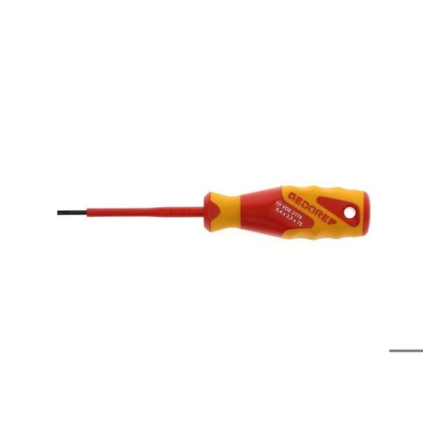 Gedore Insulated Screwdriver, Slotted, 2.5mm Slotted 2.5mm x 0.4mm - VDE 2170 2,5