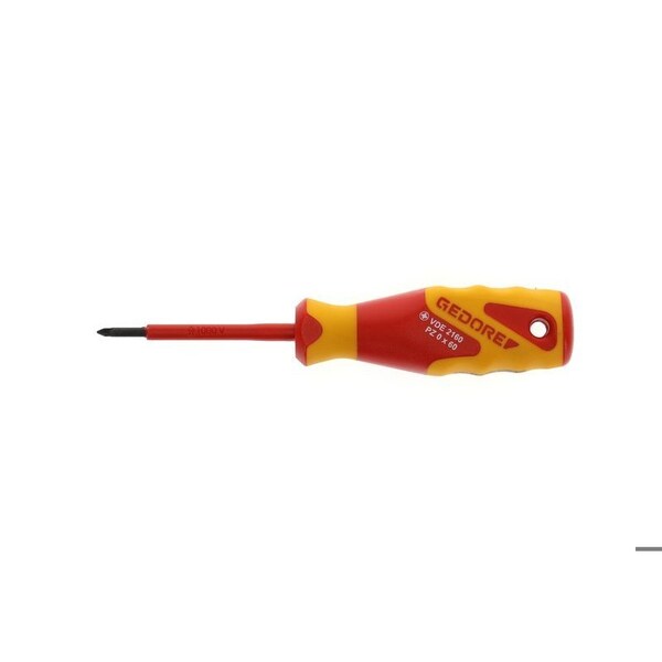 Gedore Insulated Screwdriver, Pozi 0x5-2/3" Pozidriv(R) #0 - VDE 2160 PZ 0