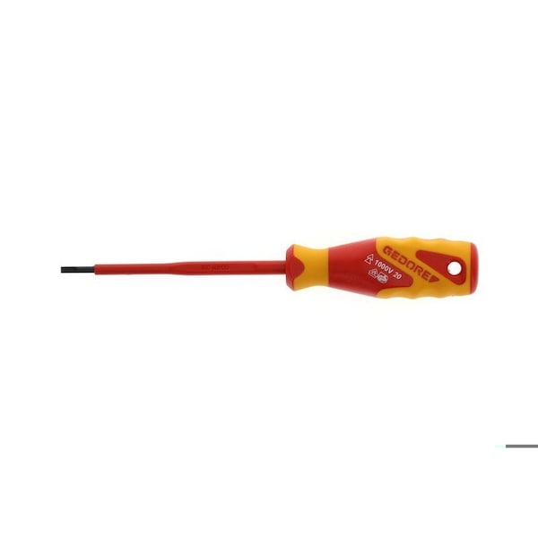 Gedore Insulated Screwdriver, Slotted, 3mm Slotted 3mm x 0.5mm - VDE 2170 3