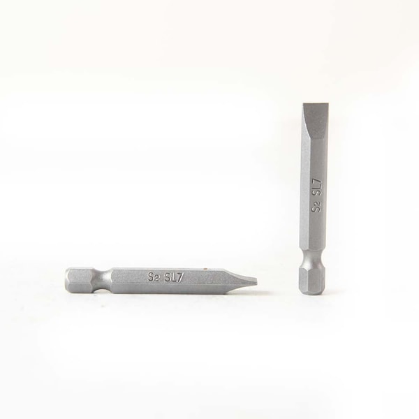 Superior Steel Single End Slotted Screwdriver Bits - 2 Inch Long - 7mm Wide Slot, PK 25 - BS207-25PK
