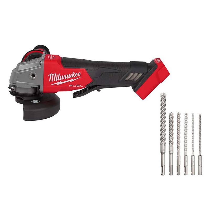 Amoladora inalámbrica sin escobillas Milwaukee M18 FUEL de 18V de ion de litio de 4-1/2 pulgadas/5 pulgadas con interruptor de paleta (herramienta solamente) con juego de brocas - 2880-20-48-20-7499