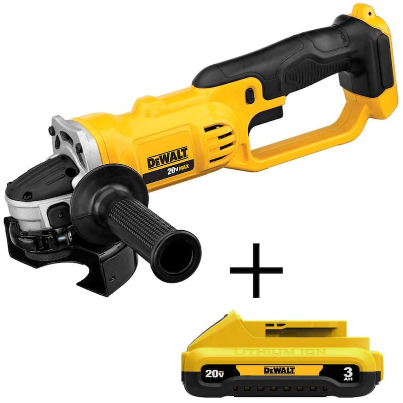 DEWALT 20V MAX Amoladora inalámbrica de 4.5 pulgadas - 5 pulgadas y (1) Batería de iones de litio compacta de 20V MAX 3.0Ah - DCG412BW230