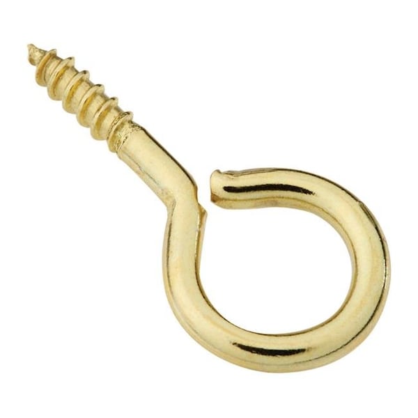 Homecare Products No. 12 1.18 in. Polished Brass Screw Eye - Pack of 5 - HO153151
