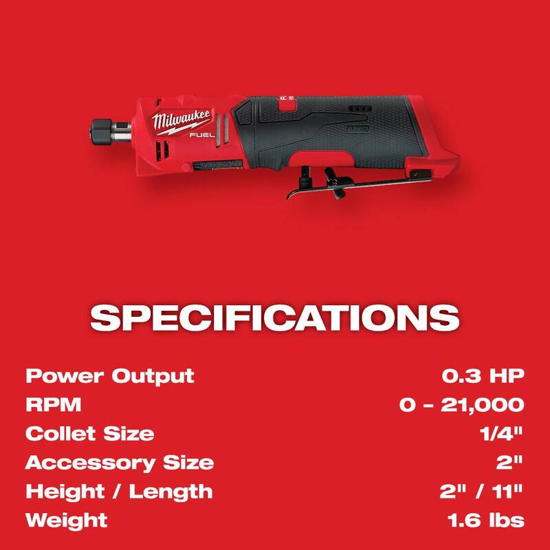 Rectificadora recta inalámbrica sin escobillas de 1/4 de pulgada Milwaukee M12 FUEL 12V de iones de litio con kit de inicio de batería M12 XC 4.0Ah - 2486-20-48-59-2440
