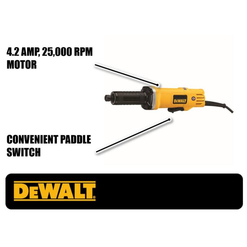DEWALT 120V 1.5 pulgadas Amoladora Recta con Cable sin Bloqueo - DWE4887N