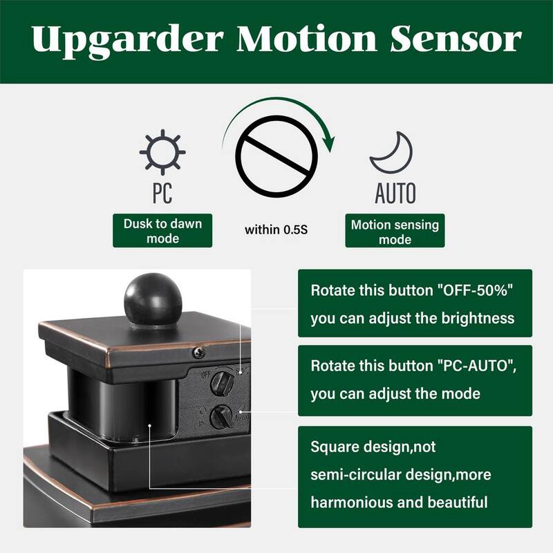 Luz de pared exterior Meluaim Black con sensor de movimiento PIR, actualizada a una luz de una sola luz, de atardecer a amanecer, cableada, estilo linterna (paquete de 2) - MLA-217x2-HD