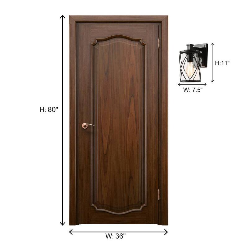 Luz de pared para porche al aire libre Uolfin Farmhouse 1 luz Linterna de pared para patio artesanal negro con pantalla de vidrio transparente (paquete de 2) - 62897ZJ22I3256D