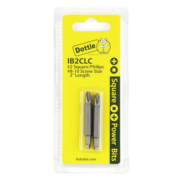 L.H. Dottie L.H. Dottie #2 x 2'' Phillips/Square Drive Power Bit (Carded) - IB2CLC
