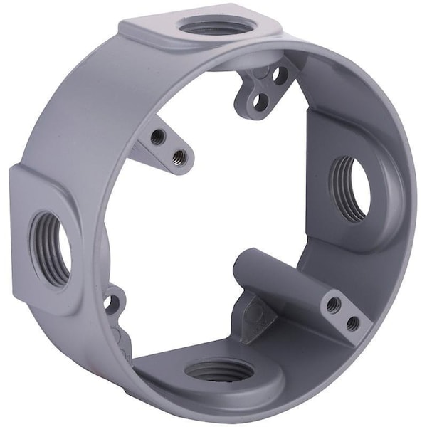 Hubbell Extension Adapter, 4 in L, 4 in W, 4-Knockout, Aluminum, Gray, Powder-Coated - 5363-0