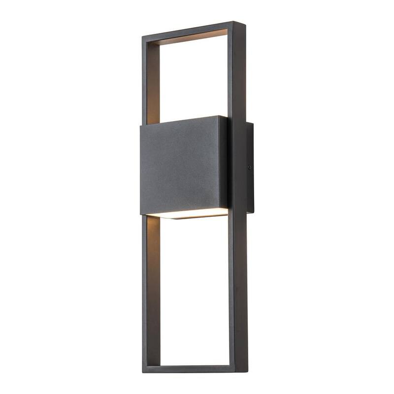 Lámpara de pared exterior LED Cattleya 18 pulgadas en negro mate con cableado duro - HLA2398-W