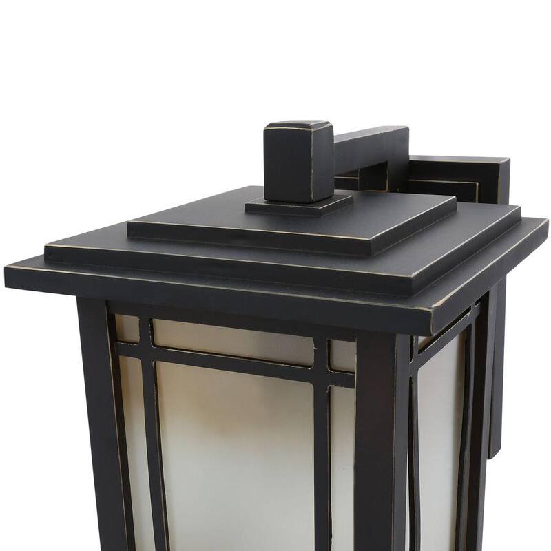 Colección de decoración para el hogar Port Oxford de 13.12 pulgadas 1-Luz Aceite Frotado Linterna Sconce de Pared al Aire Libre en Castaño Oscuro - 23113.