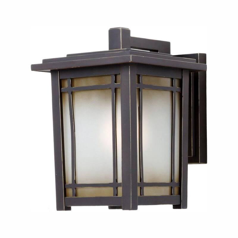Colección de decoración para el hogar Port Oxford de 13.12 pulgadas 1-Luz Aceite Frotado Linterna Sconce de Pared al Aire Libre en Castaño Oscuro - 23113.