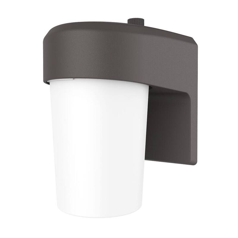 Luminaria de Pared para Exteriores HALO FE con LED Color Bronce de 1 Luz con Sensor de Luz al Anochecer y Amarillo al Amanecer - FE08A40FDB