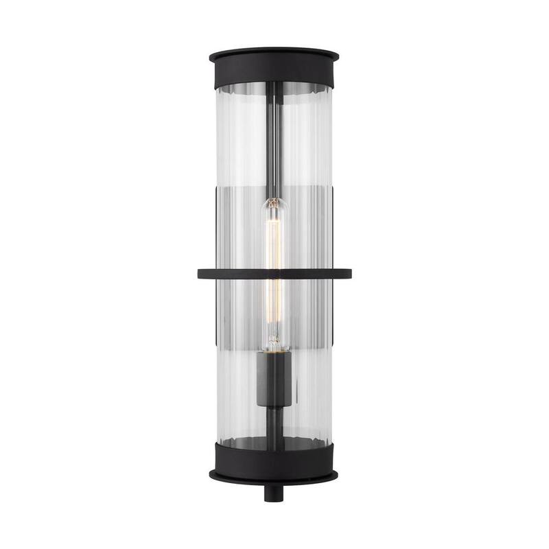 Generación Iluminación Alcona - Lámpara de Pared Grande para Exterior, Negra, con Alimentación por Cable - Sconce - 8726701-12