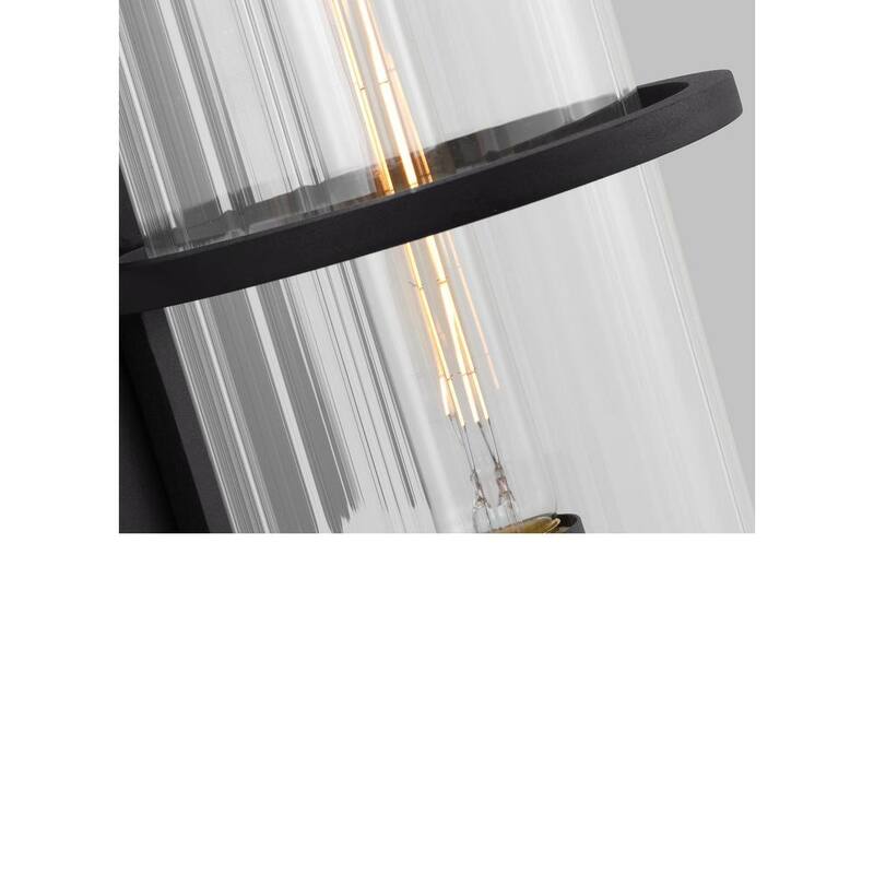 Generación Iluminación Alcona - Lámpara de Pared Grande para Exterior, Negra, con Alimentación por Cable - Sconce - 8726701-12